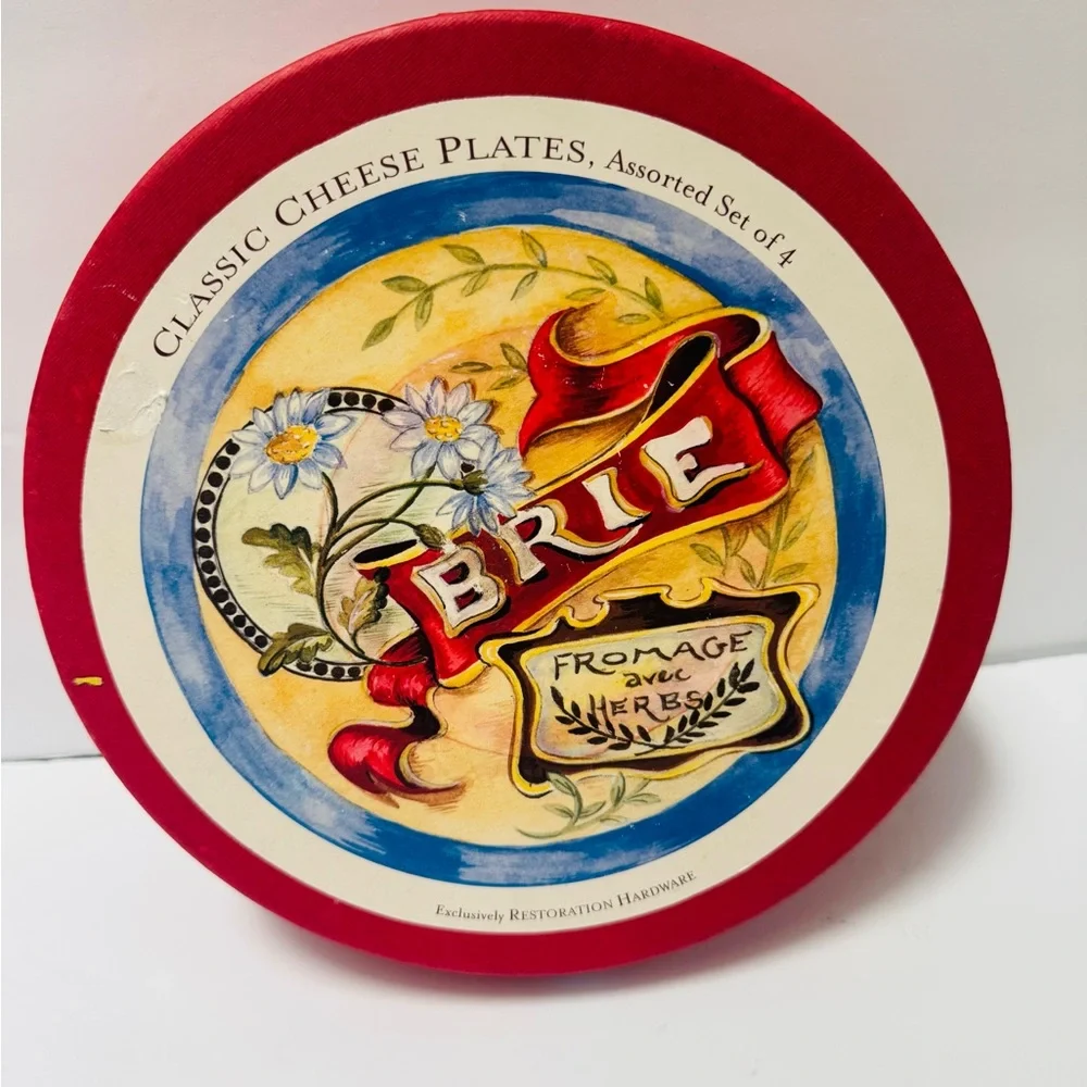 Classic Cheese Plates ~ Assorted Set of Four 7.5” Each